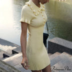 Frill Collar Short Charming Sleeve Mini Dress