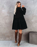 From Autumn To Spring Cotton Babydoll Dress Black
