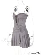 Front Cut Out Charming Cami Mini Dress