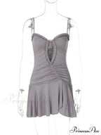 Front Cut Out Charming Cami Mini Dress