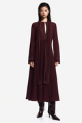 Leila Aesthetic Chiffon Midi Dress with Rivets Chic Silhouette Collection