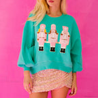 Funny Imcute Sequin Nutcracker Graphic Long Sleeve Hoodie