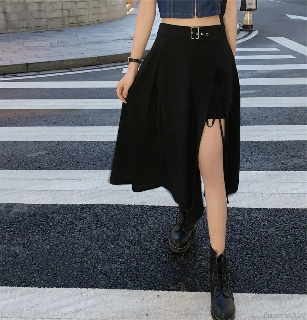 Gathered Patchwork Pleated Skirt