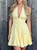 Gemma Lace Patchwork Mini Dress