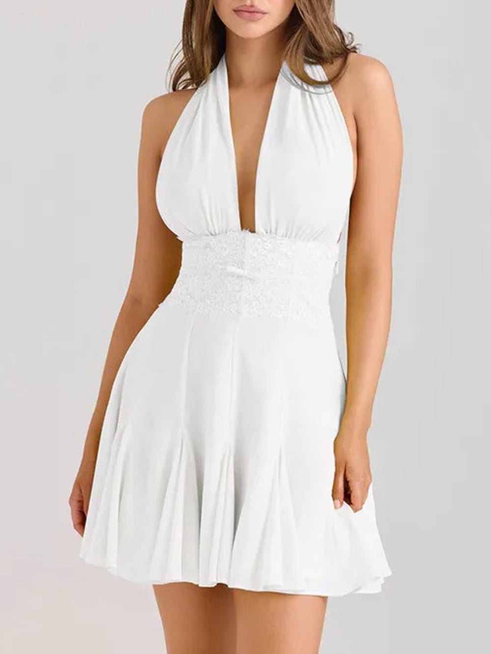 Gemma Lace Patchwork Mini Dress