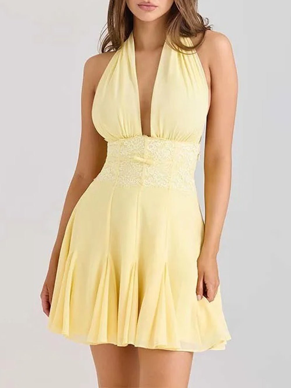 Gemma Lace Patchwork Mini Dress