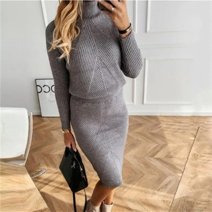 Teresa Exclusive Cozy Sweater Knit Dress Statement Occasion Edit