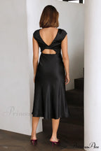 Get In Formation Charming Satin Midi Dress