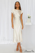 Get In Formation Charming Satin Midi Dress