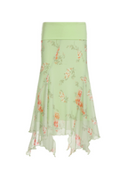 Aries Floral Mesh Skirt