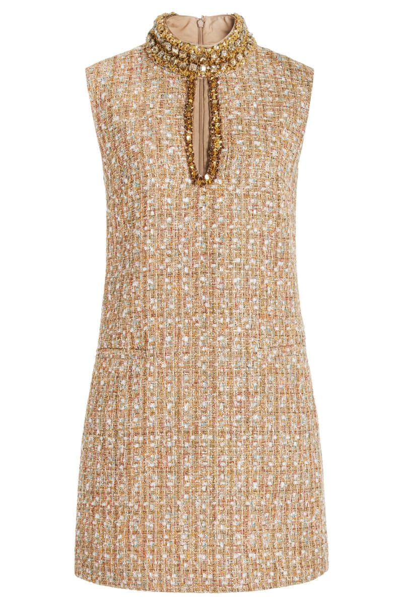 Petra Exclusive Mini Tweed Dress with Gill Embellishment Elevated Occasion Wear