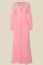Nicolasa Statement Pleated V Neck Milkmaid Maxi Dress Boutique Collection