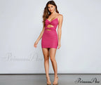 Glitzy Twist Stylish Glitter Mini Dress