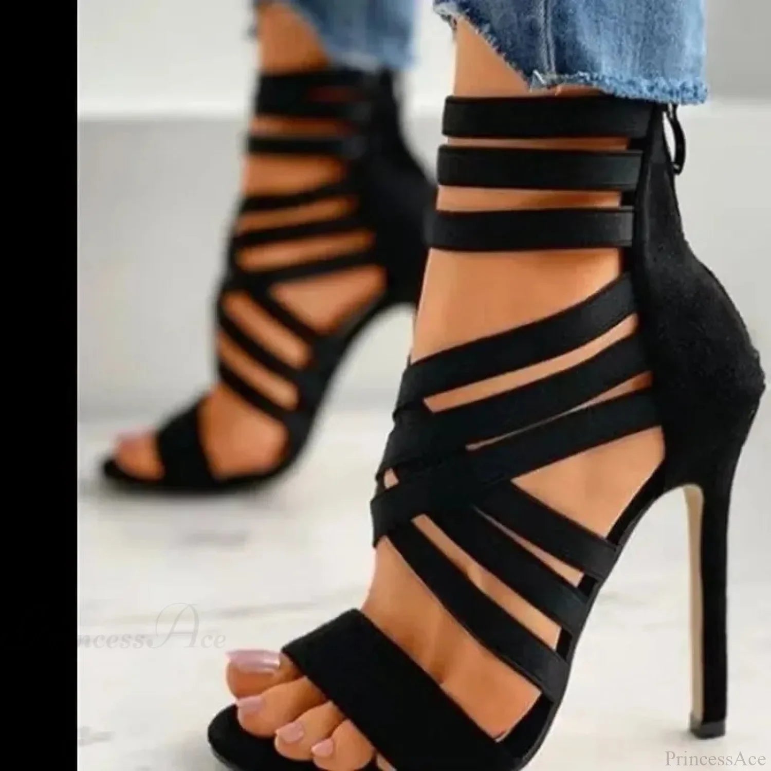 Glowing Verdant Peep Toe Gothic Tall Heel