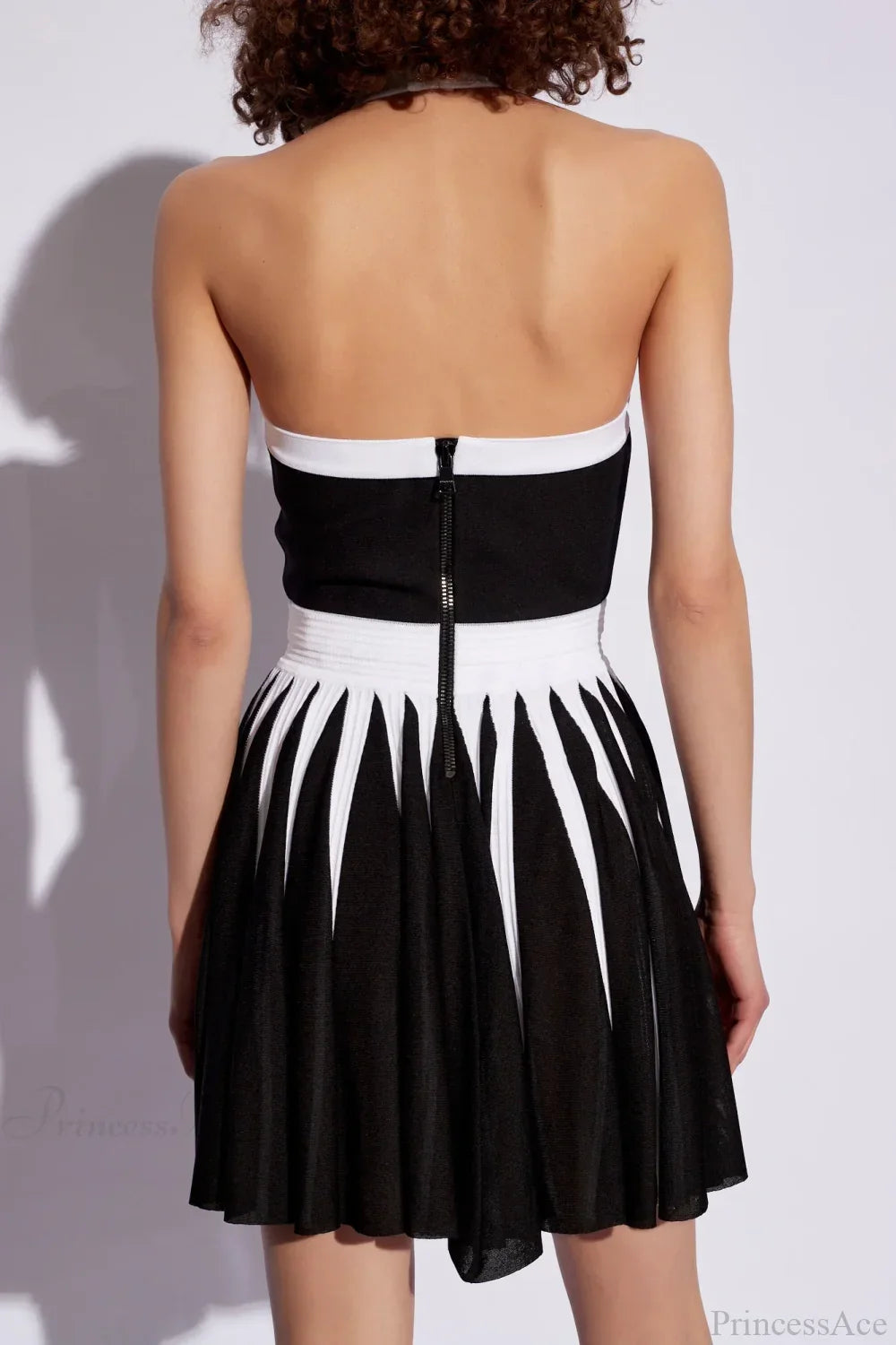 Golden Buttons Patchwork Party Dress