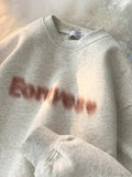 Goth Letter Print Cotton Sweatshirt