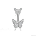 Gothic Heart Dangle Butterfly Belly Ring