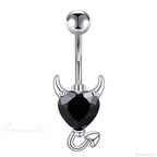 Gothic Heart Dangle Butterfly Belly Ring