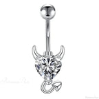 Gothic Heart Dangle Butterfly Belly Ring
