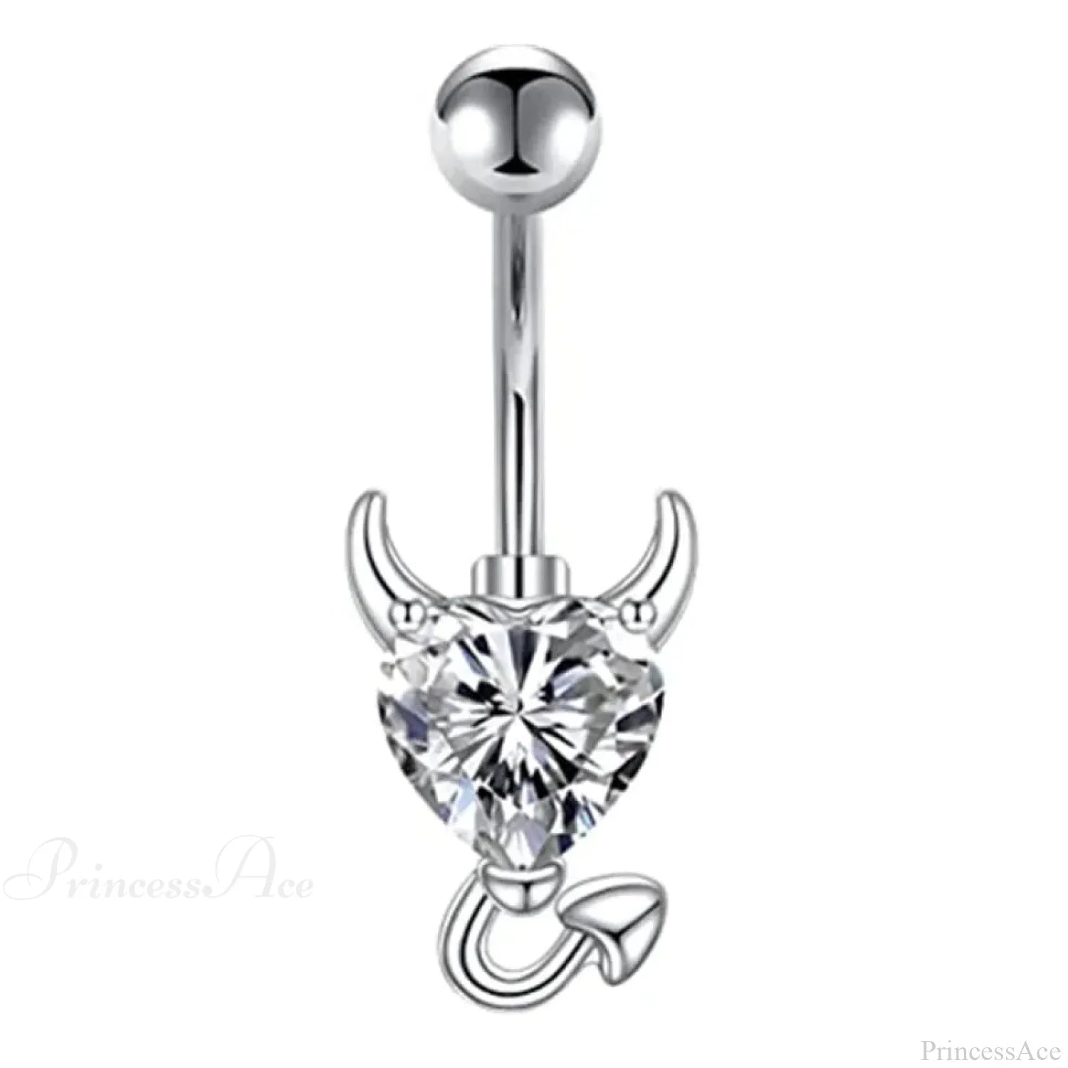 Gothic Heart Dangle Butterfly Belly Ring