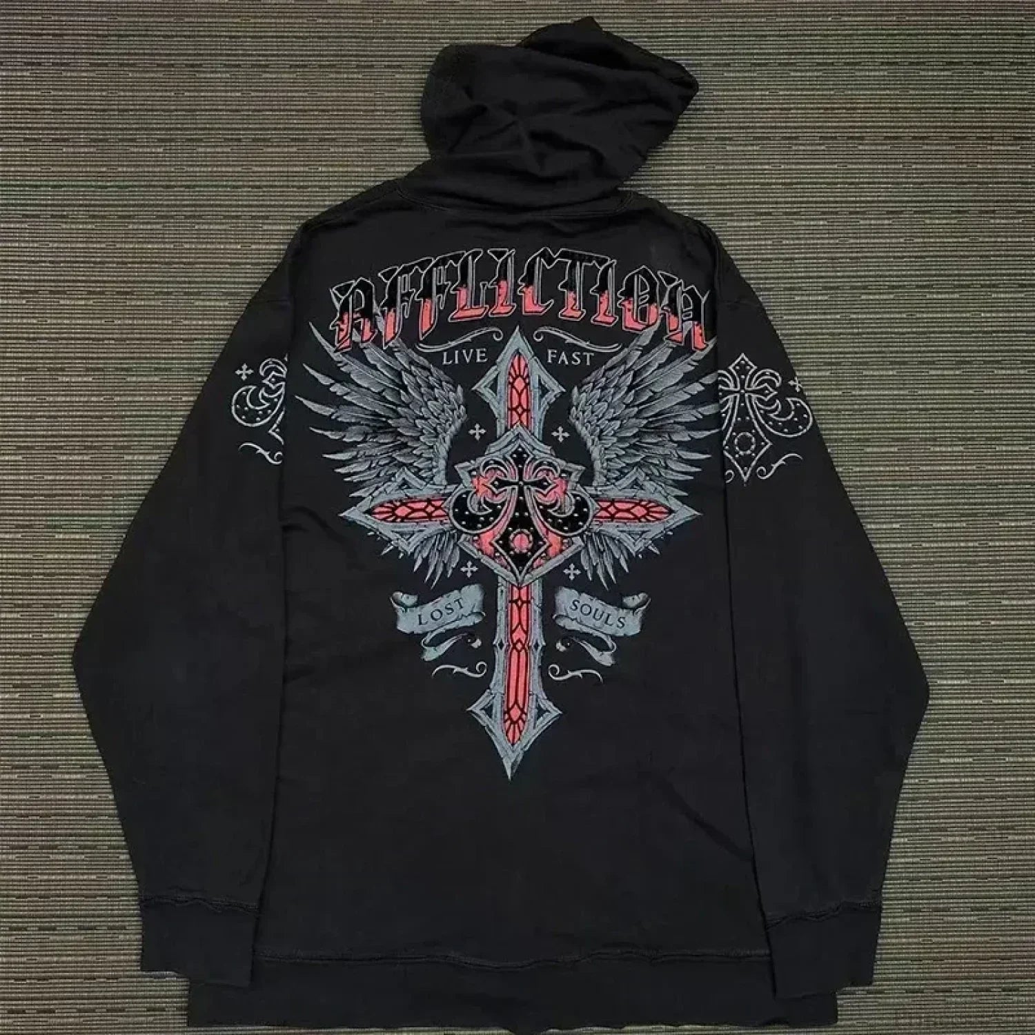 Gothic Letter Print Fall Hoodie