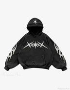 Gothic Letter Print Fall Hoodie