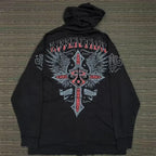 Gothic Long Sleeve Zipper Hoodie