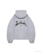 Gothic Punk Washed Zipper Hoodie