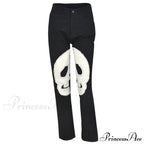 Gothic Skeleton Print Y2K Black Jeans