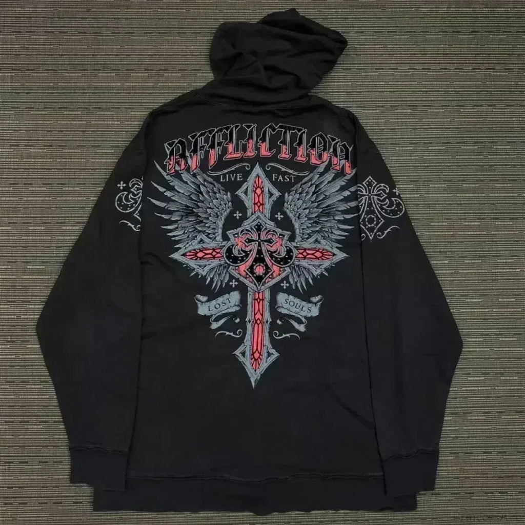 Gothic Skull Zipper Hoodie