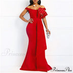 Gown Lace Elegant Embroidery Red Women Cut Low Party Beaded - - Mermaid Warm-Season Floor-Length