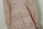Gown Ruffle Embroidery Female Full-Length Full Elegant - Gown - - - Spring/Winter - Long Waist Pink Party Lace Arm High - - Woman
