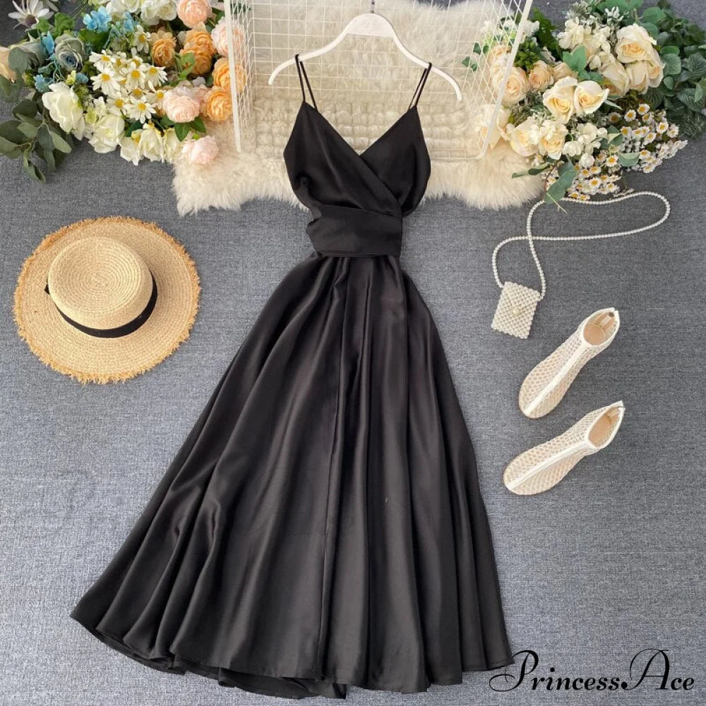 Gown Spaghetti Backless V Women Neck Tank Full-Length Robe Sexy Party Strap Female Long Dresses Festive Warm-Season Vestidos