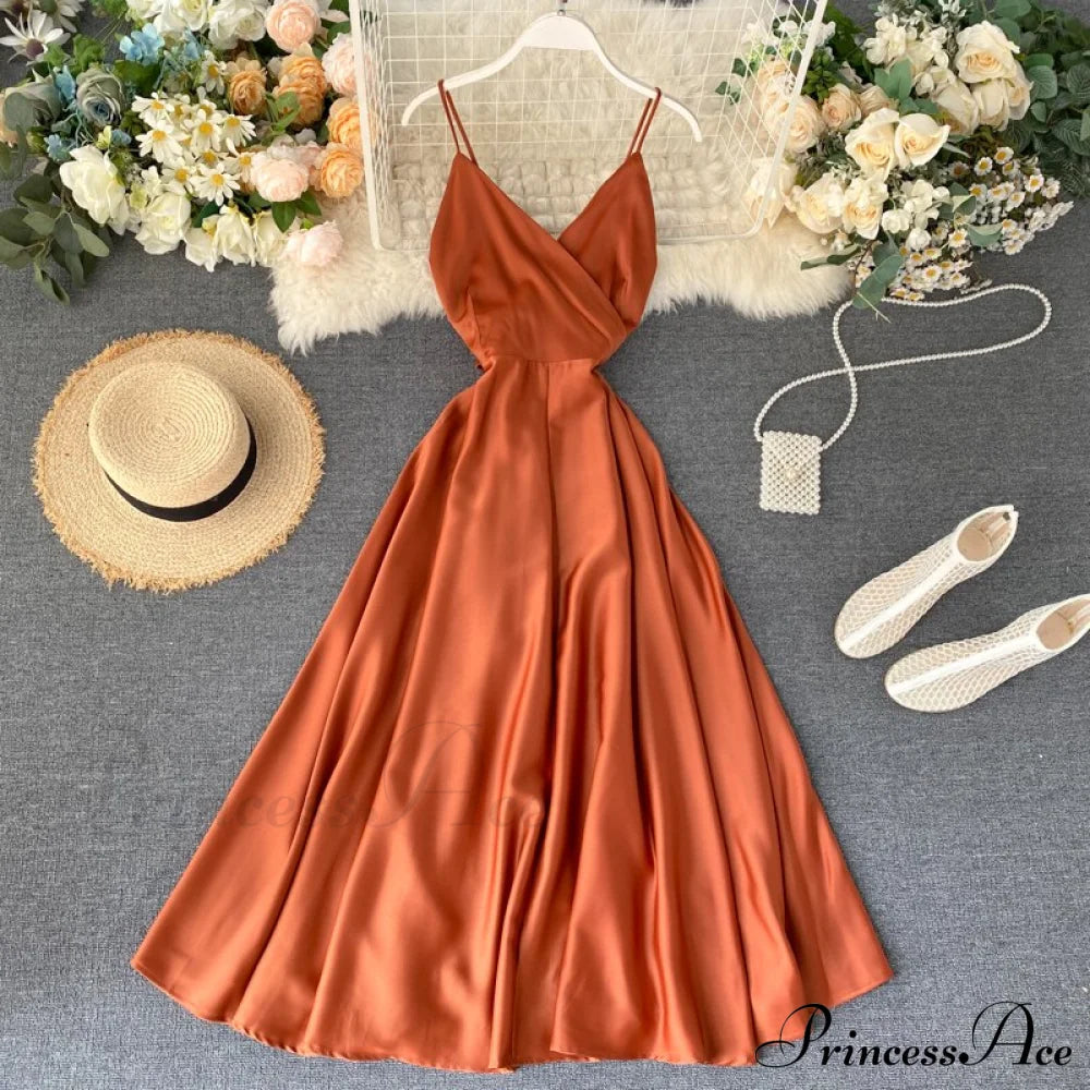 Gown Spaghetti Backless V Women Neck Tank Full-Length Robe Sexy Party Strap Female Long Dresses Festive Warm-Season Vestidos