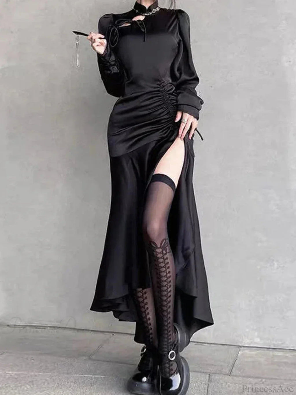 Graceful Bandage Extended Sleeve Midi Dress