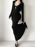 Graceful Lace Patchwork Corset Long Dress
