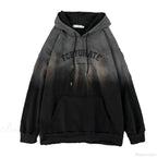 Gradient Letter Print Hip Hop Hoodie