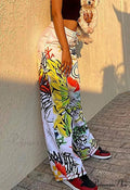 Graffiti Print Graceful Bodycon Maxi Dress