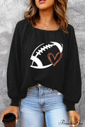 Graphic Ribbed Football Top