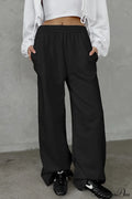Gray Loose Wide Leg Low Waist Sweat Pants