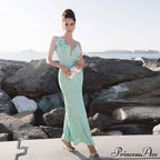 Green 3D Flower Charming Sequin Cami Maxi Dress