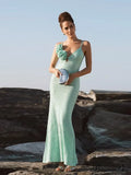 Green 3D Flower Charming Sequin Cami Maxi Dress