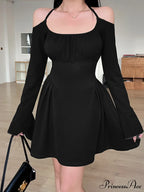 Green Cold Shoulder Dress with Fairycore Vibes