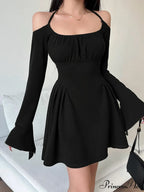 Green Cold Shoulder Dress with Fairycore Vibes