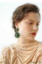Green Dimond Stylish Dangle Earrings