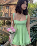 Green Frill Stylish Mini Dress