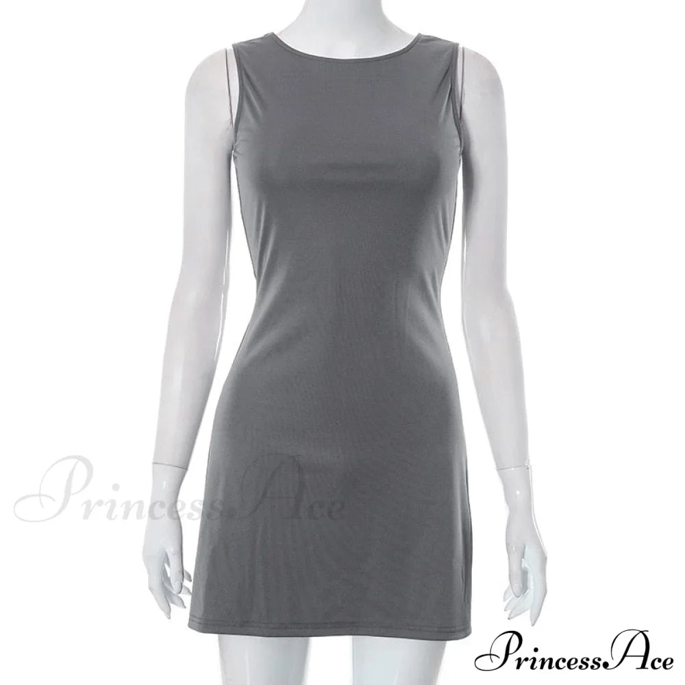 Grey Tank Stylish Mini Dress