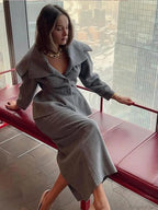 Grey Wool Blends Coat