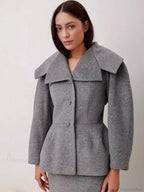 Grey Wool Blends Coat