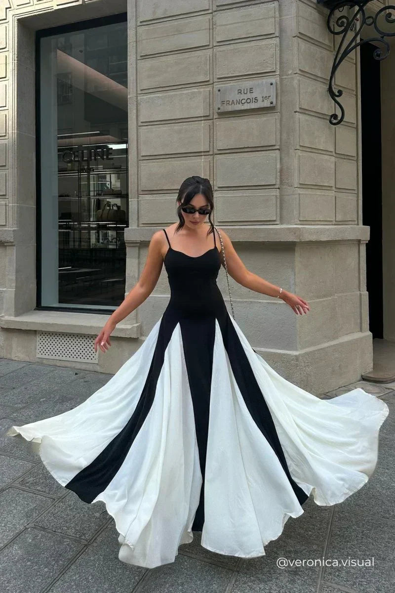 Isabella Panelled Tulle A line Slip Maxi Dress